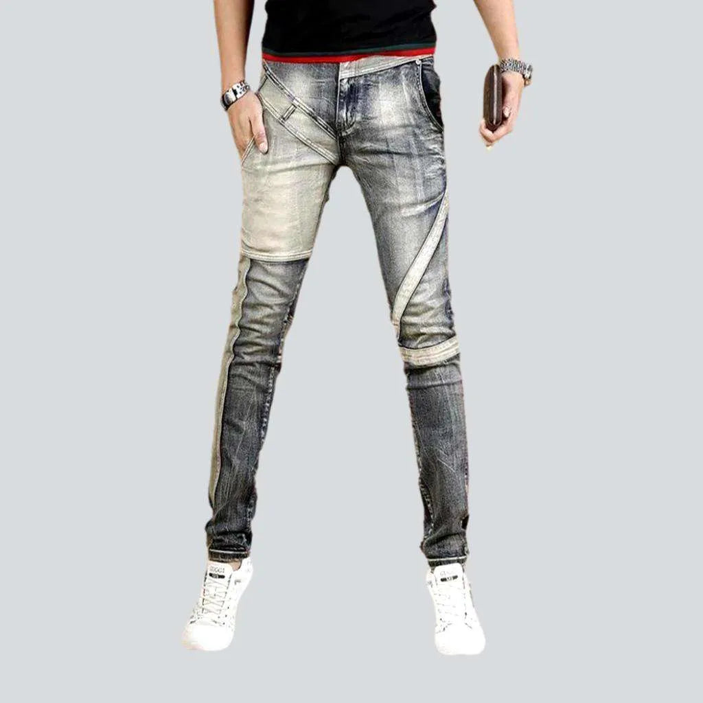 Low Waisted Jeans for Casual -Men's mid-waist jeans