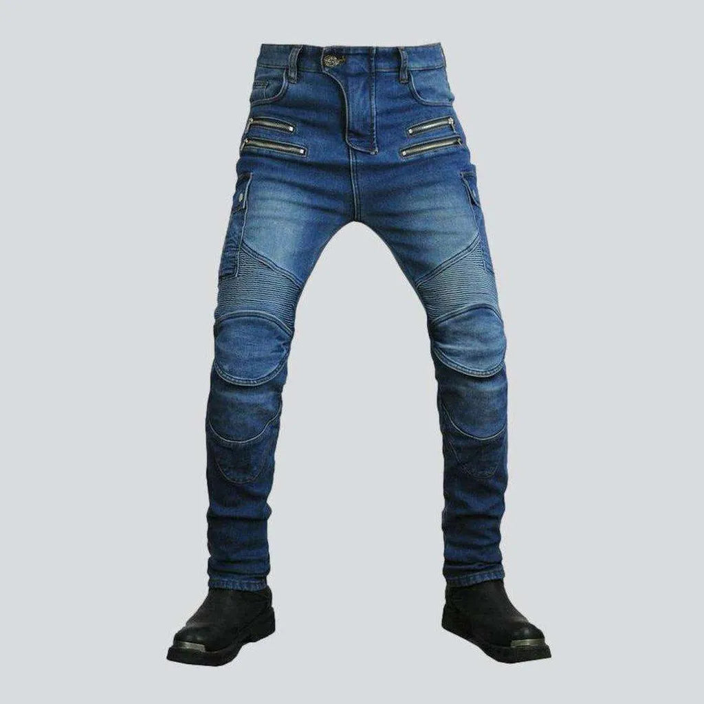 Dance Jeans for Movement -Warm blue men's biker jeans