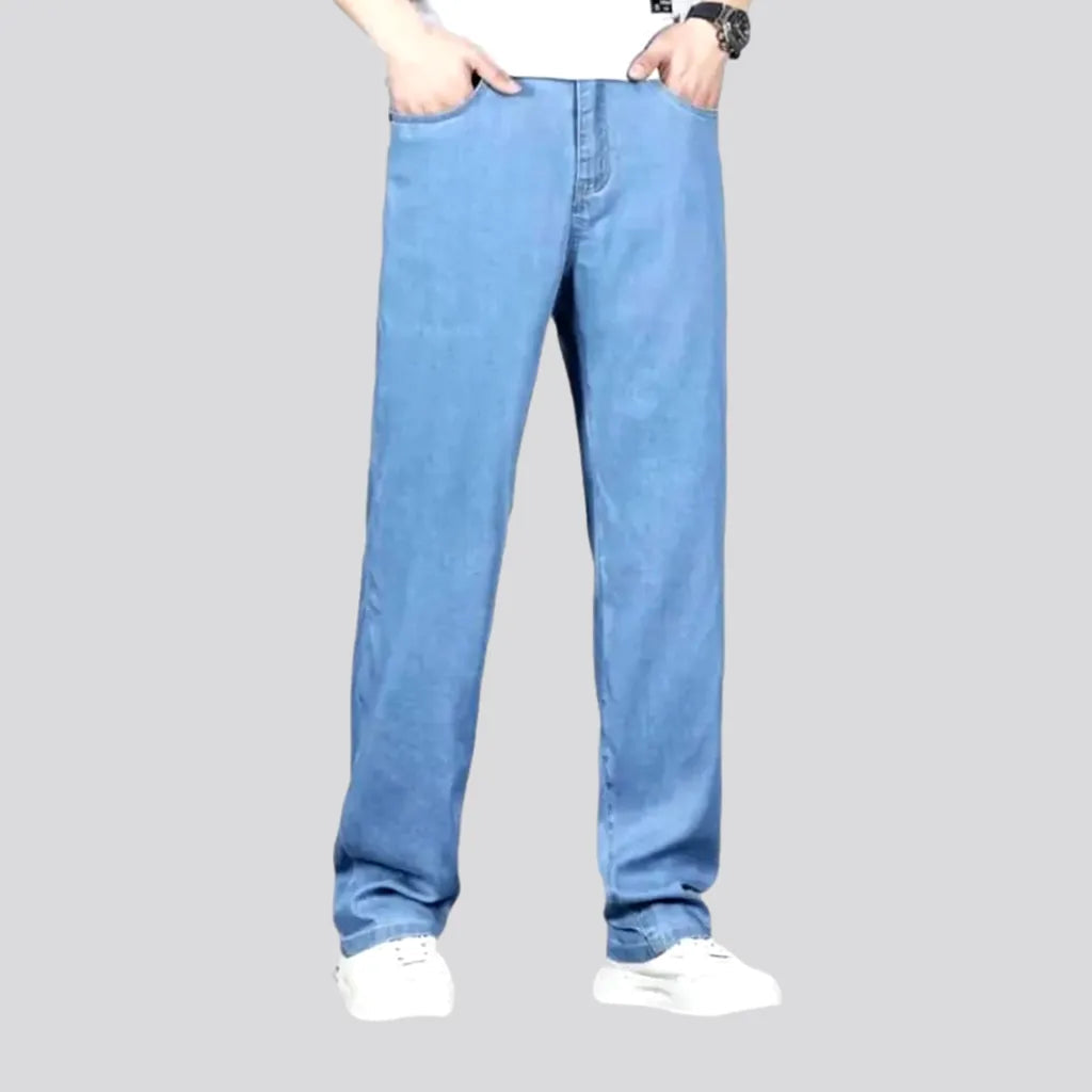 Cropped Jeans for Summer Look -Lyocell men's high-waist jeans