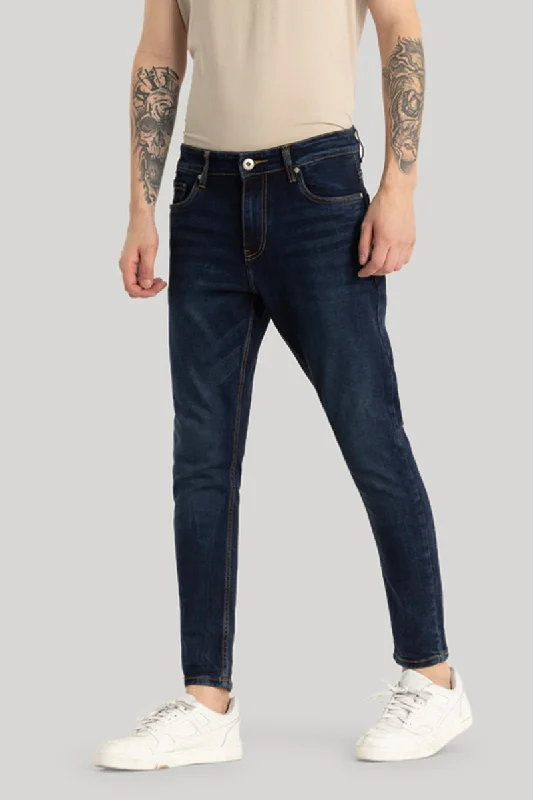 Gym Jeans for Workout -Navy Plain Skinny Fit Jeans