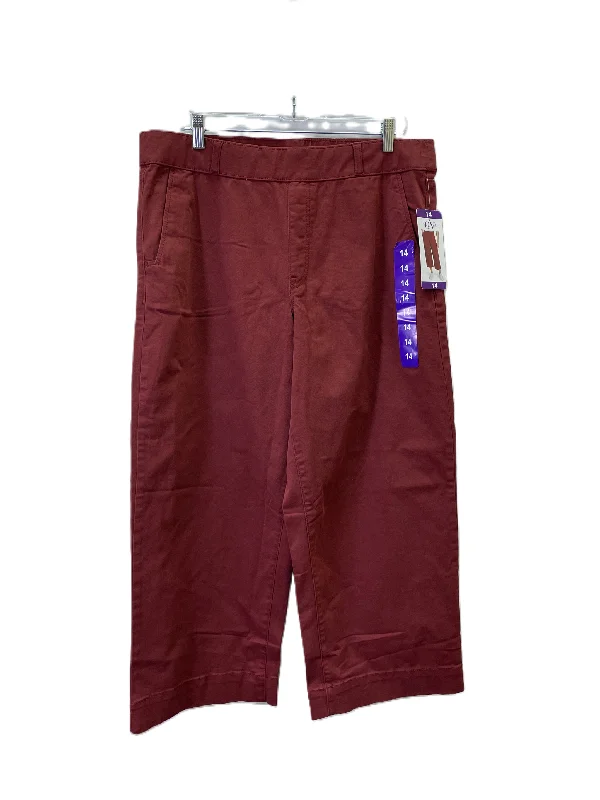 Flowy linen pants for relaxed tropical vacations -Pants Chinos & Khakis By Gloria Vanderbilt In Red, Size: 14