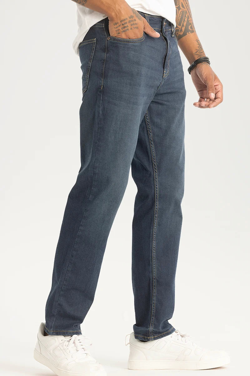 Straight Jeans for Classic Style -Blue Comfort Fit Jeans