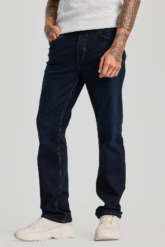 Work Jeans for Tough Jobs -Navy Straight Fit Jeans