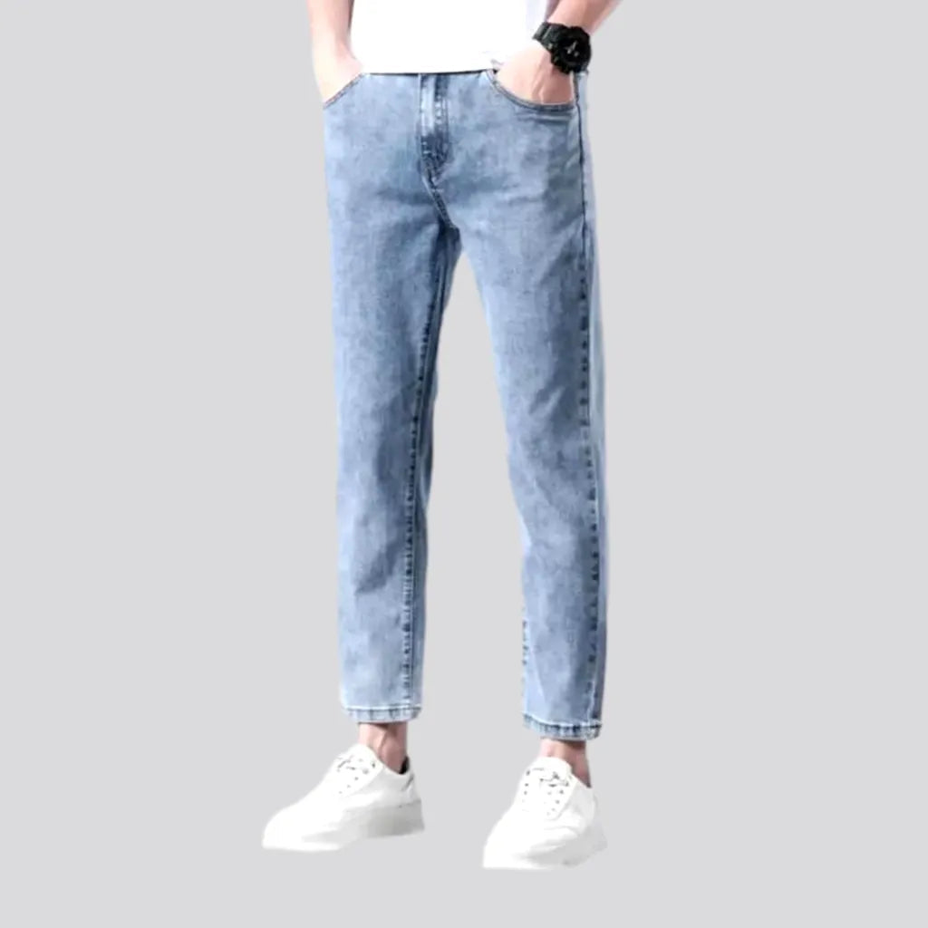 Raw Hem Jeans for Trendy -Men's ankle-length jeans