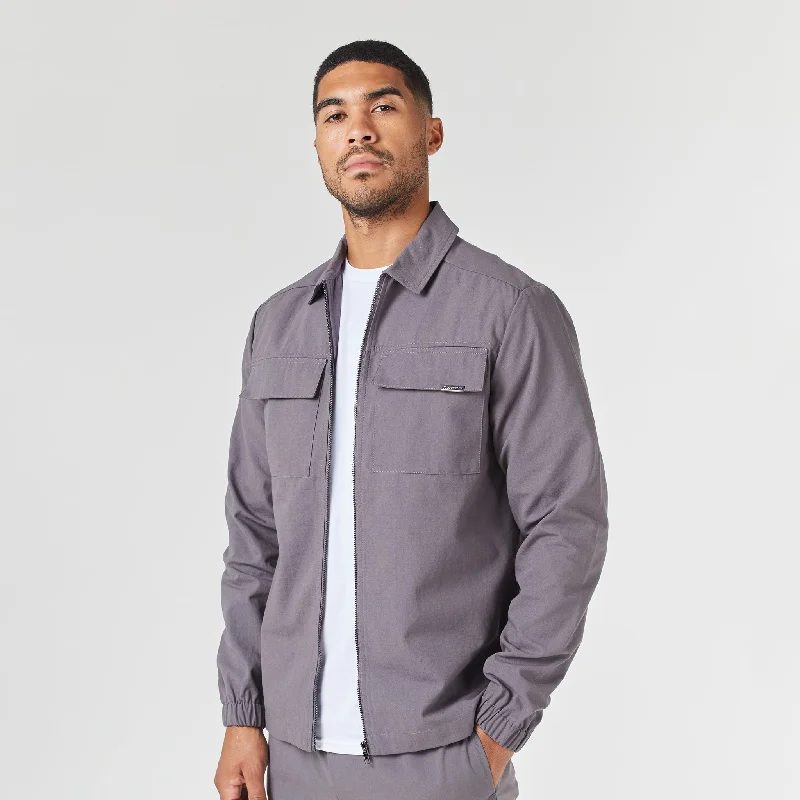 Pleated Blouses for Texture -Smart Utility Overshirt | Charcoal