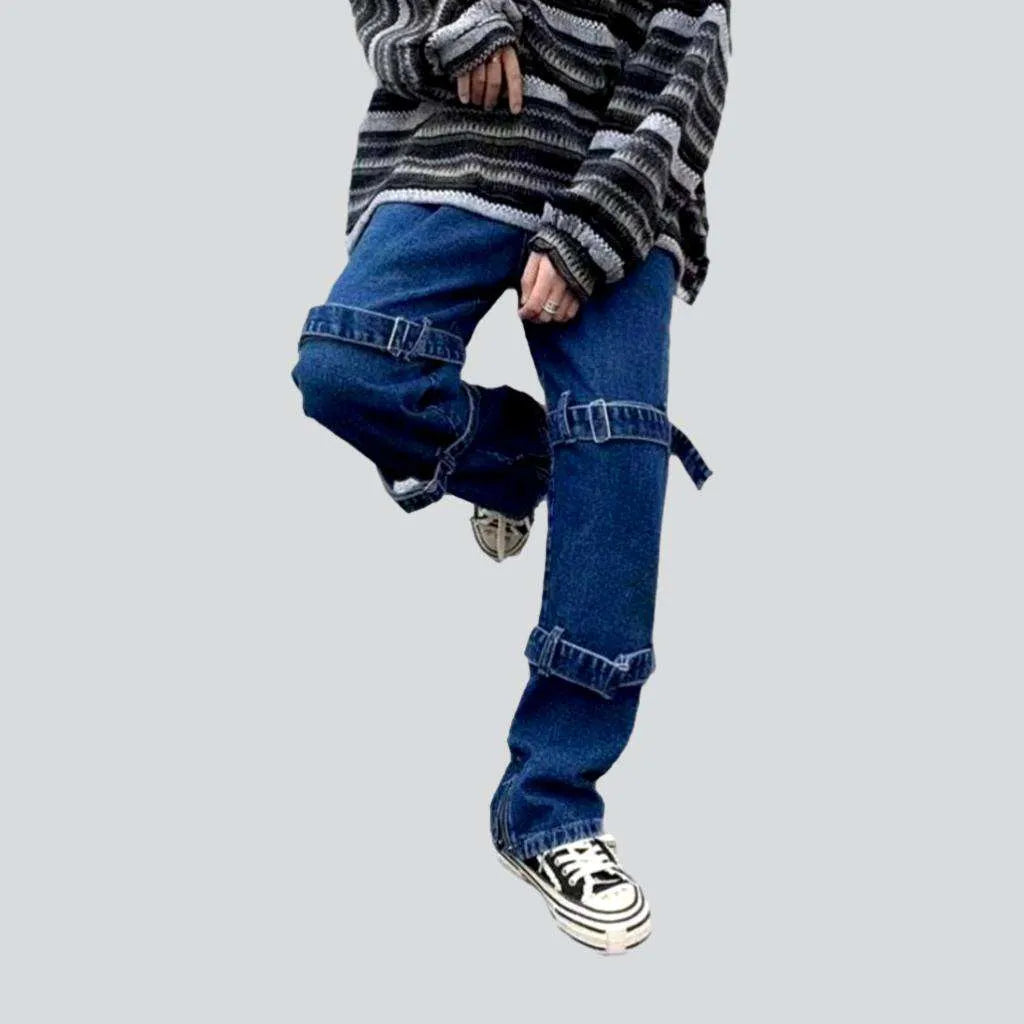 Patchwork Jeans for Bohemian -Hip-hop men's jeans with belts