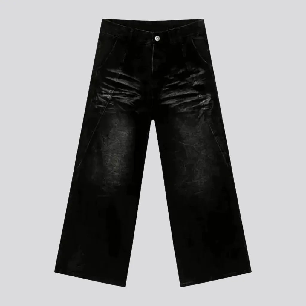 Cuffed Jeans for Stylish Touch -Smoothed whiskered boho men's jeans