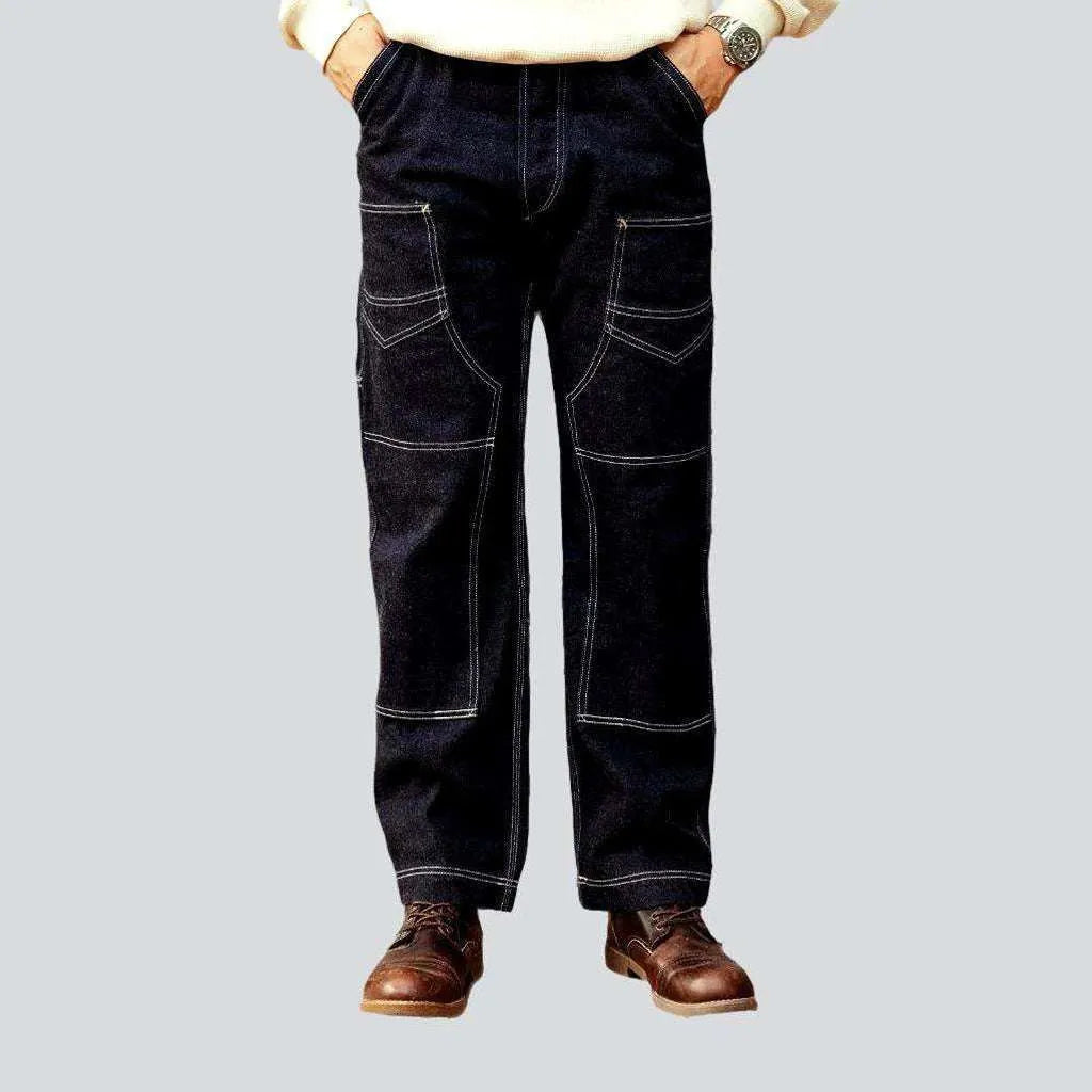 Belt Loops Jeans for Accessorizing -Workwear high-waist jeans
 for men