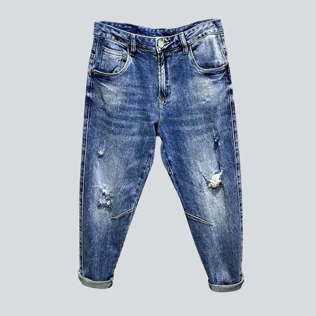 Anniversary Jeans for Special -Ripped light blue men's jeans