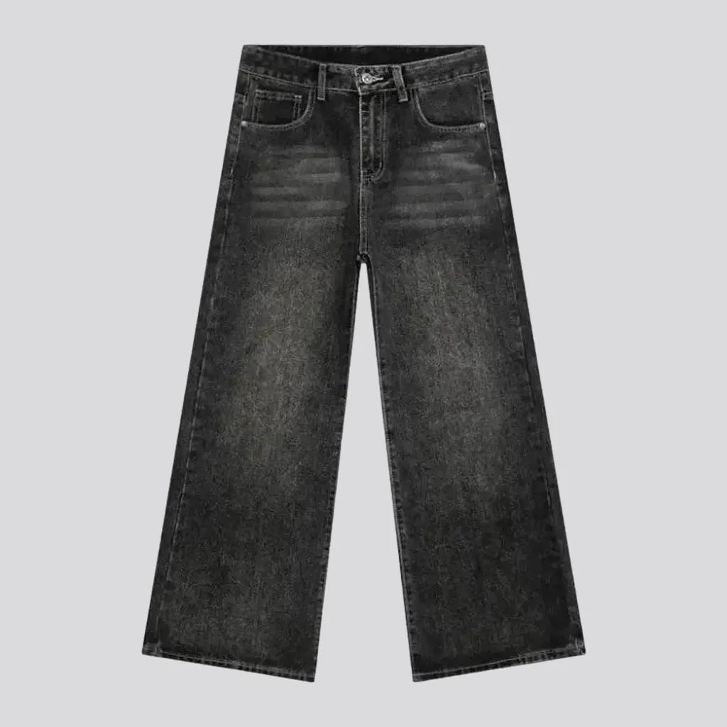 Christmas Jeans for Seasonal -Sanded mid-waist men's jeans