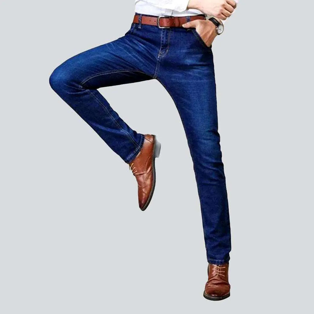 School Jeans for Uniform -Slightly whiskered jeans for men