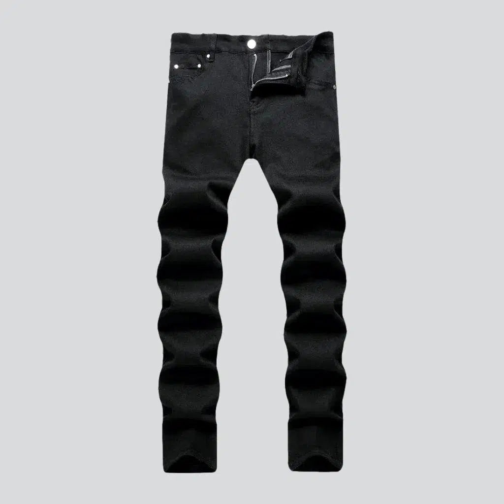 Distressed Jeans for Edgy Style -Monochrome skinny jeans
 for men