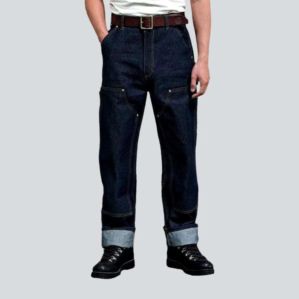 Back Pocket Jeans for Design -Heavyweight men's mid-waist jeans