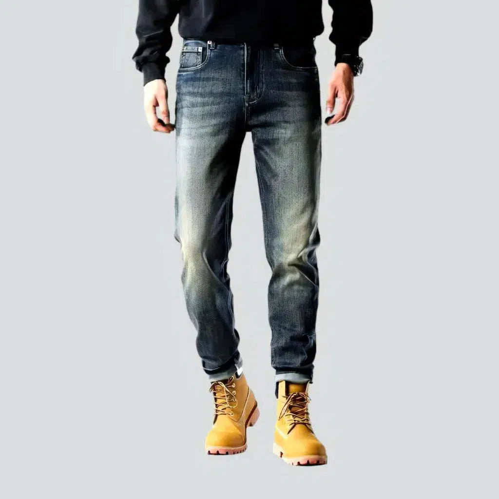 Back Pocket Jeans for Design -Classic men's tapered jeans