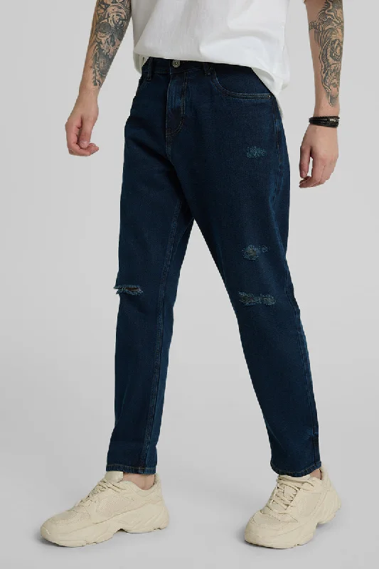 Carpenter Jeans for Function -Navy Distressed Baggy Fit Jeans