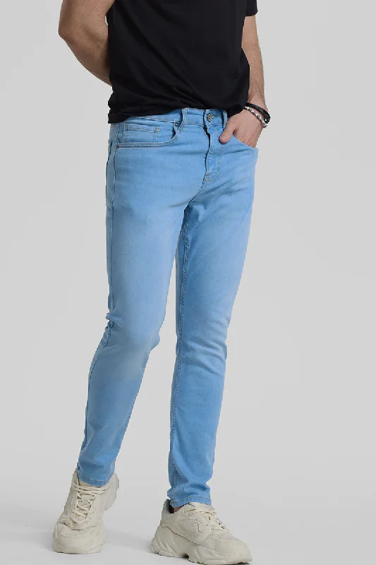 Raw Denim Jeans for Authentic -Light Blue Slim Fit Jeans