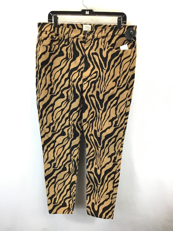 Warm flannel pants for chilly morning lounging -Pants Corduroy By J. Crew In Animal Print, Size: 14