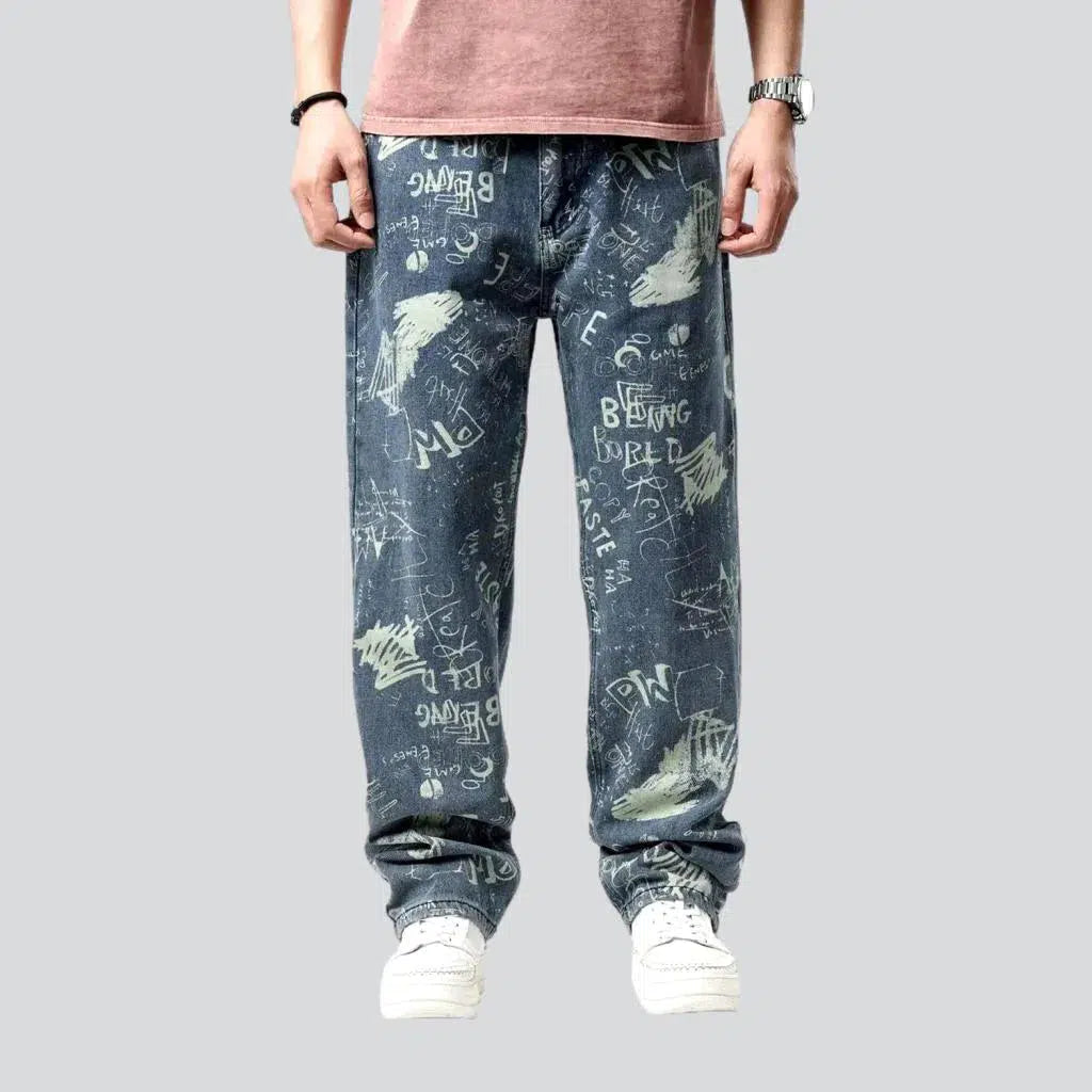 Mom Jeans for Vintage Appeal -Street painted jeans
 for men