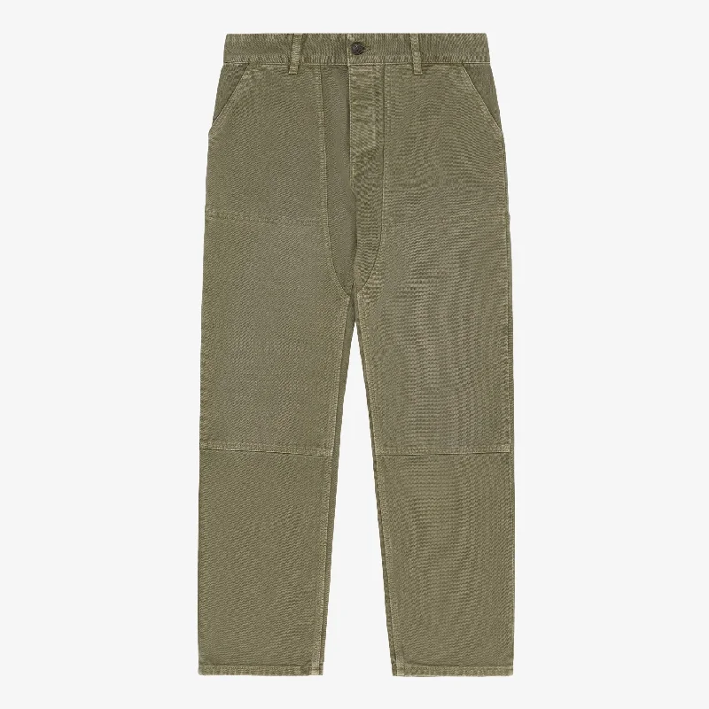 Casual khaki pants for weekend errand runs -Garment Dyed Double Knee Carpenter Pant