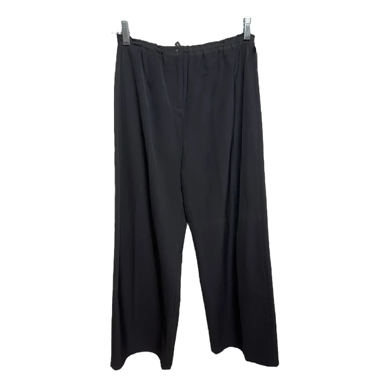 Elegant satin pants for formal dinner attire -Pants Wide Leg By Babette In Black, Size: S