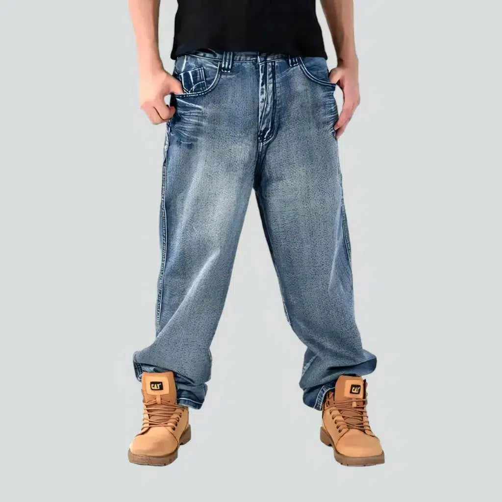 Fashion Jeans for Trendsetter -Vintage men's light-wash jeans