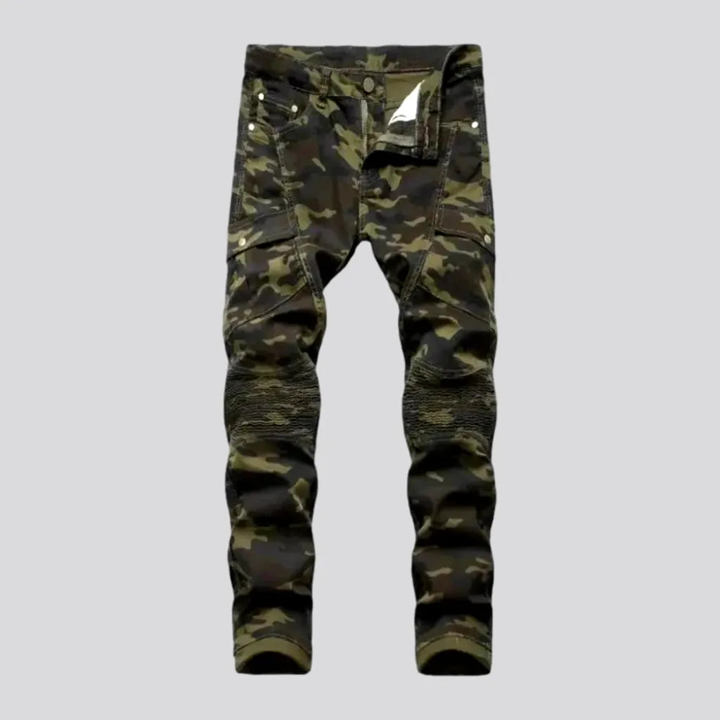 Low Waisted Jeans for Casual -Camouflage skinny fit men's jeans