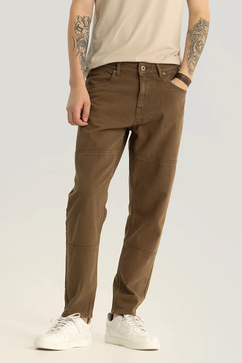 Faded Jeans for Laid-back -Trendstitch Brown Baggy Fit Jeans