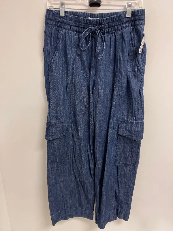 Classic straight-leg pants for versatile daily wear -Pants Linen By Free Assembly In Blue, Size: S