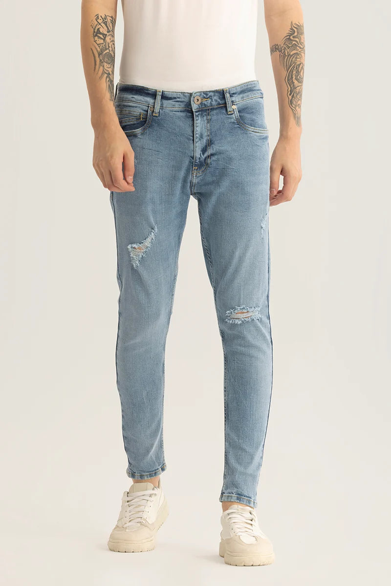 Fashion Jeans for Trendsetter -Horizon Light Blue Distressed Skinny Fit Jeans