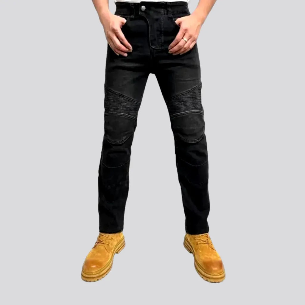 Side Pocket Jeans for Extra -High rise motorcycle men's jeans