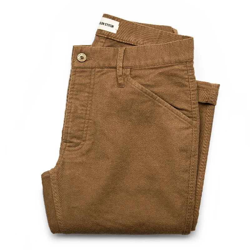 Retro bell-bottom pants for 70s-inspired fashion -The Camp Pant in British Khaki Moleskin