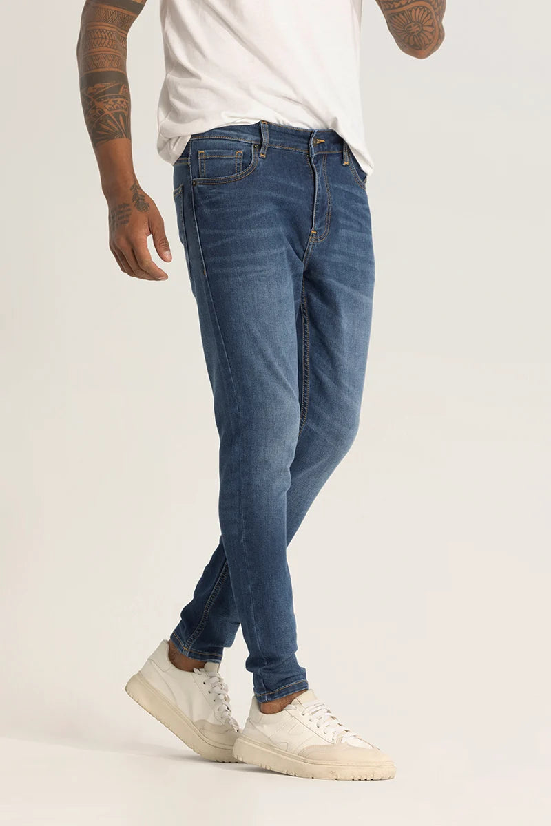 Cropped Jeans for Summer Look -Blue Skinny Fit Jeans