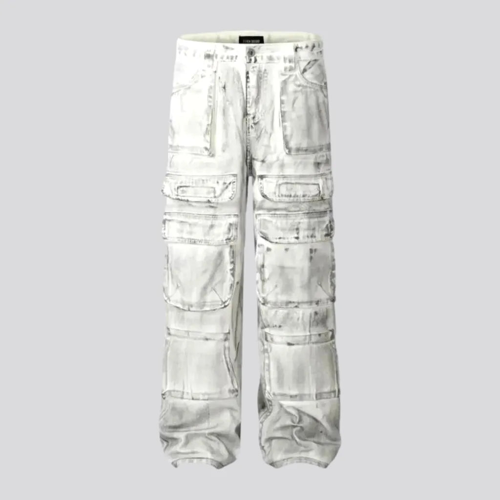 Anniversary Jeans for Special -Mid rise painted baggy men's jeans