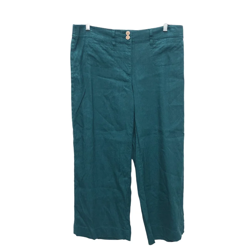 Comfortable stretch pants for casual daily wear -Pants Cropped By J. Jill In Teal, Size:Mp