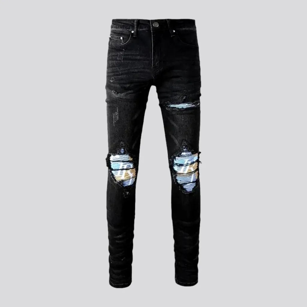 Office Jeans for Professional -Skinny fit color-patch men's jeans