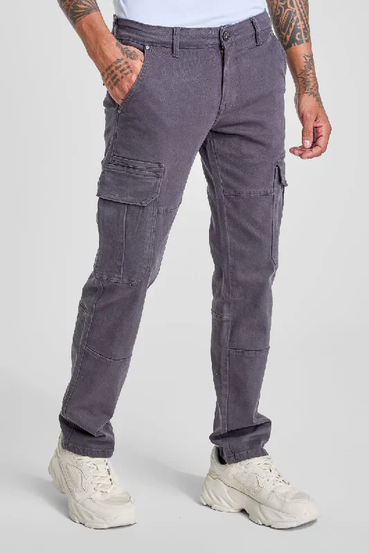 Office Jeans for Professional -Grey Slim Fit Cargo Jeans