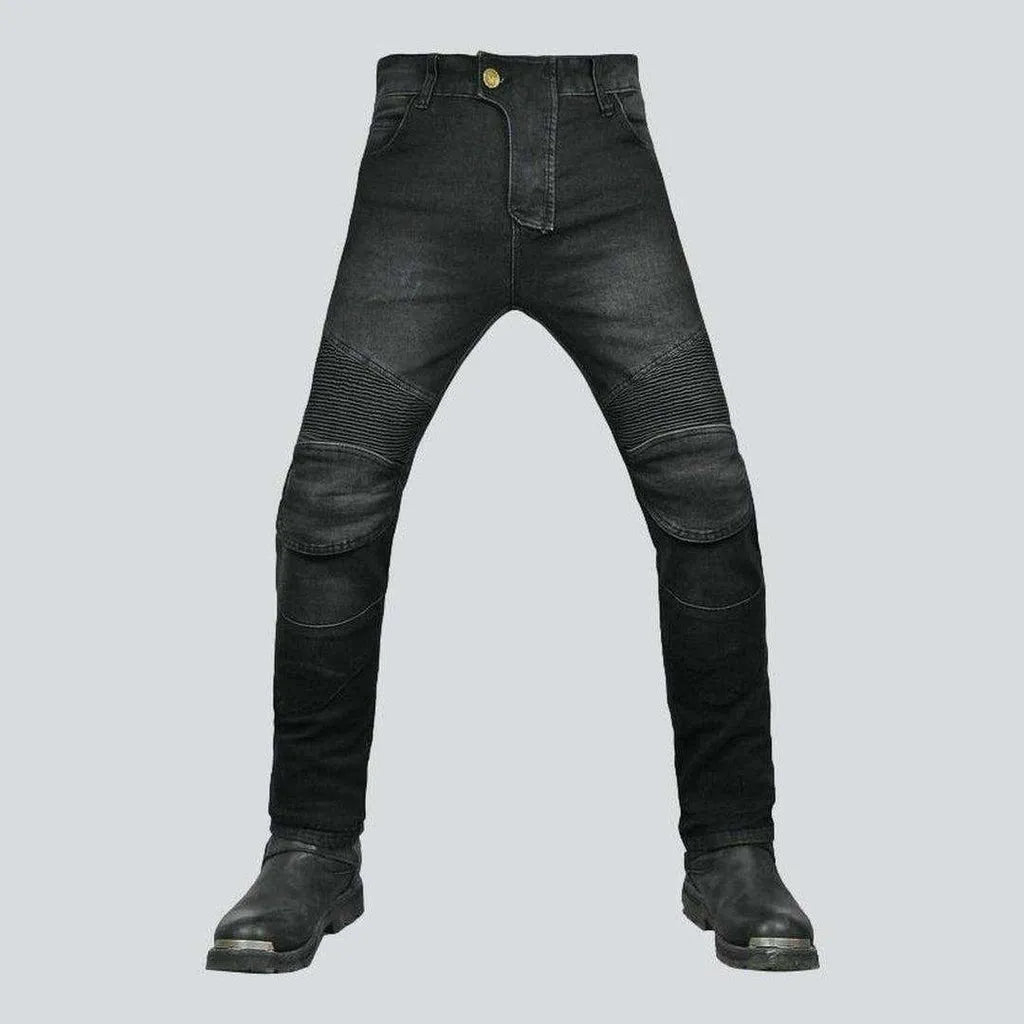 Painted Back Pocket Jeans for Artistic -Casual men's moto jeans