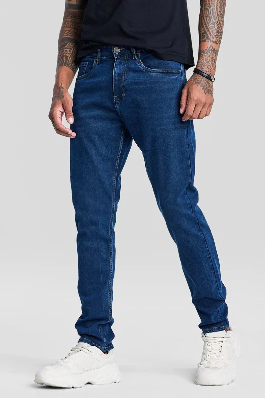 Fashion Jeans for Trendsetter -Navy Tapered Fit Jeans