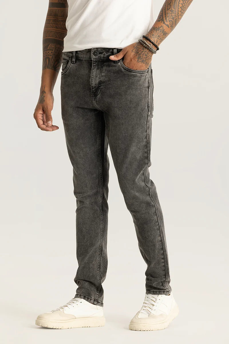 Slim Boyfriend Jeans for Hybrid -Nexus Grey Plain Slim Fit Jeans