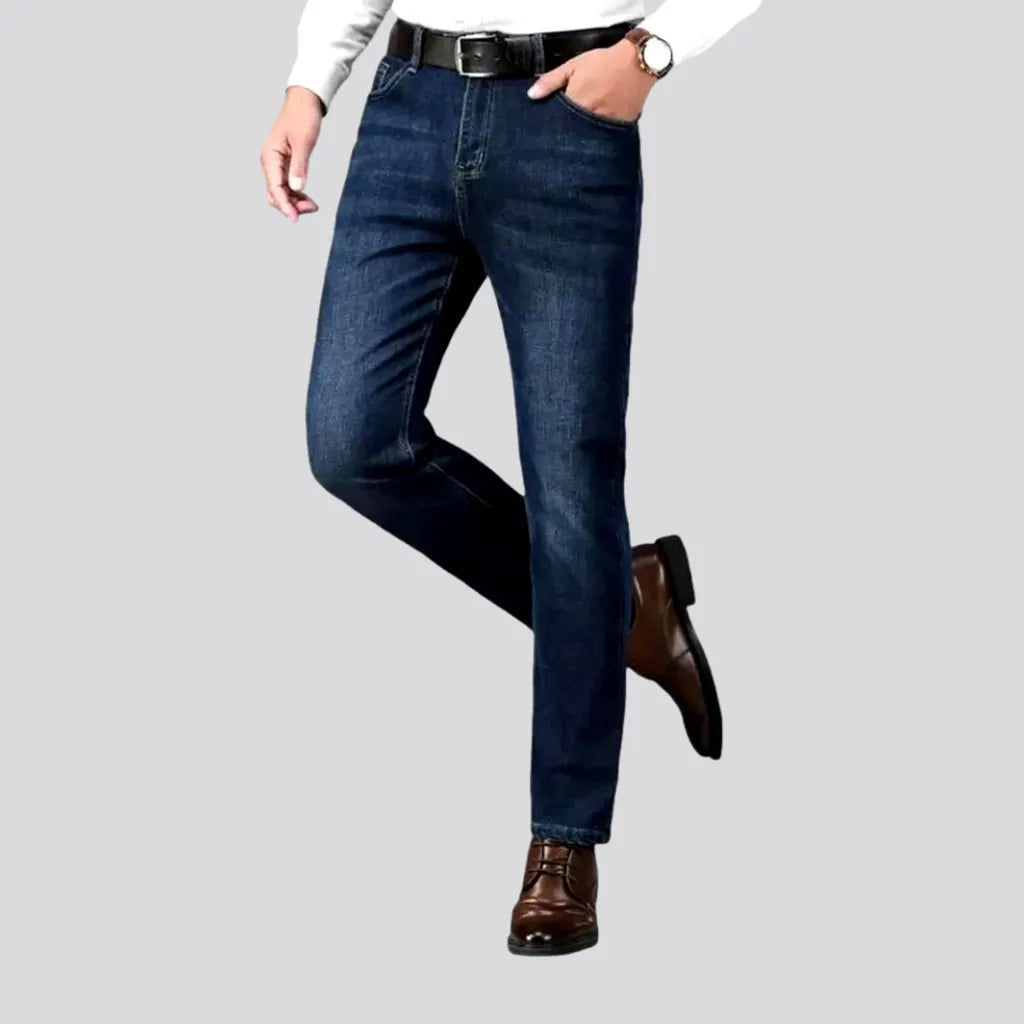 Fringed Jeans for Western -Sanded and slim men's jeans