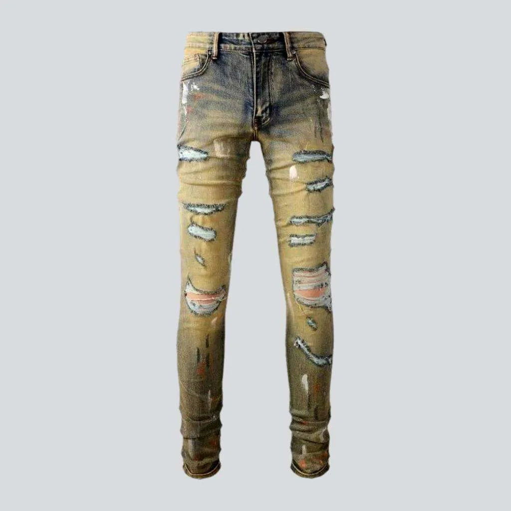 High-end Jeans for Exclusivity -Distressed men's vintage jeans