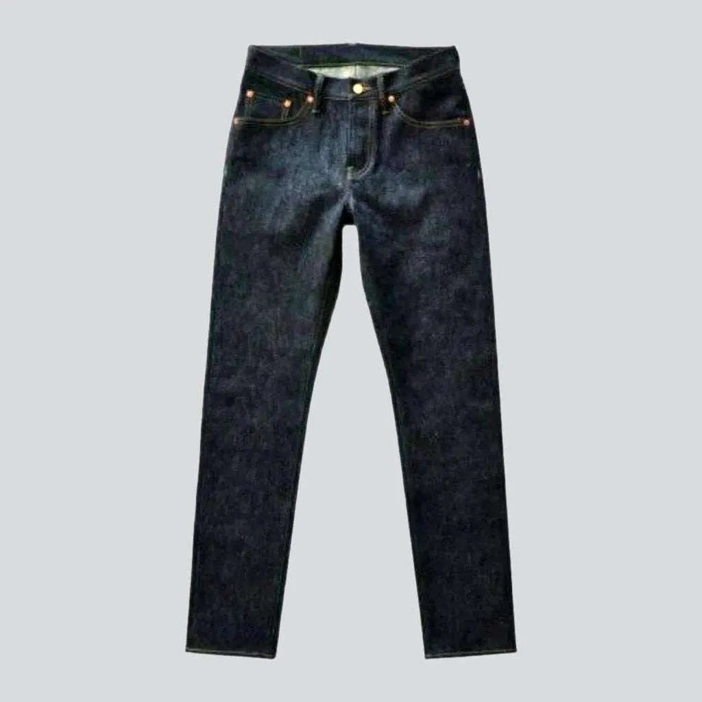 Flare Jeans for Retro Vibe -Raw tapered men's self-edge jeans