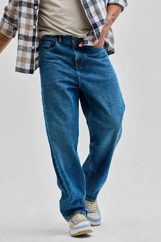 Holiday Jeans for Festive -Blue Loose Fit Jeans