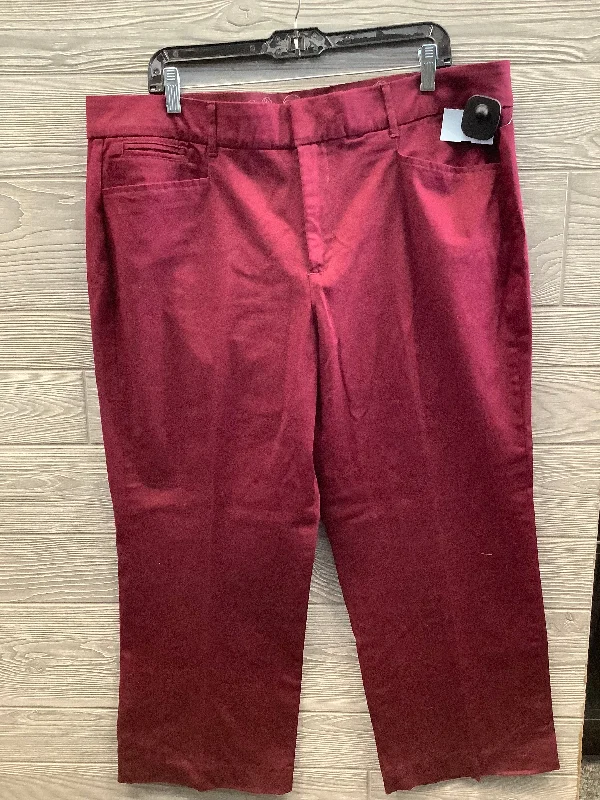 Stylish wide-leg pants for bold evening looks -Pants Chinos & Khakis By Jm Collections In Maroon, Size: 18