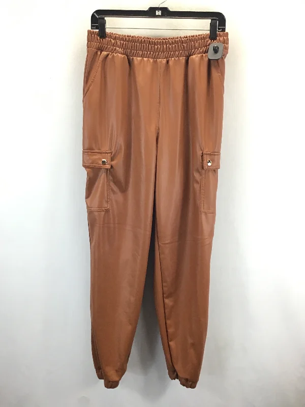 Relaxed chino pants for casual Friday offices -Pants Joggers By Haute Monde In Brown, Size: L