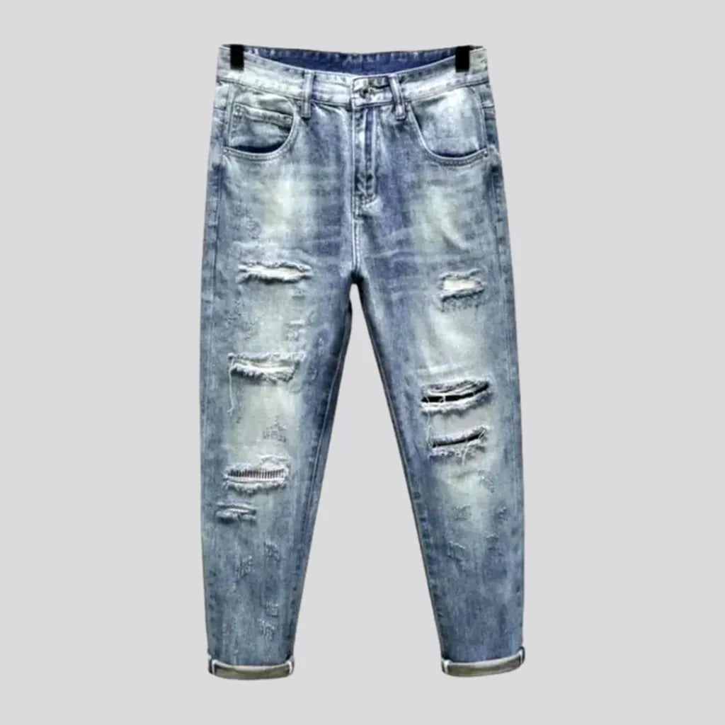 Cycling Jeans for Biking -Mid-waist men's loose jeans