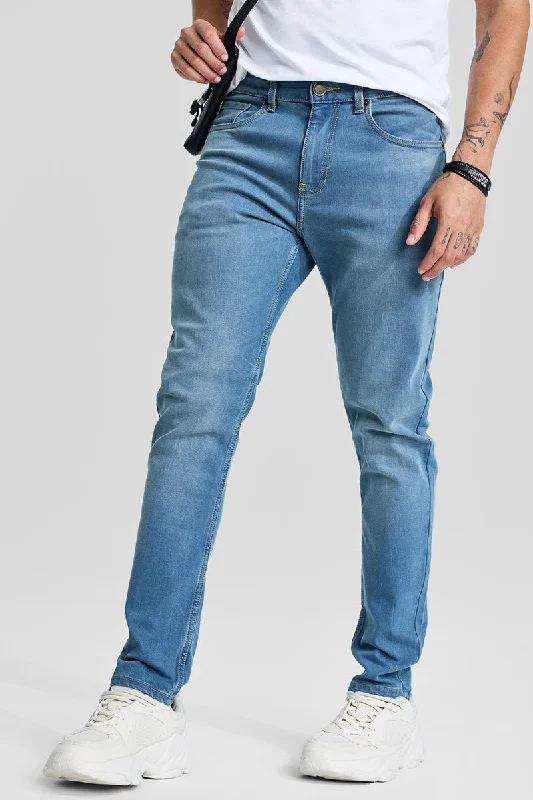 Blue Jeans for Everyday Wear -Blue Tapered Fit Jeans