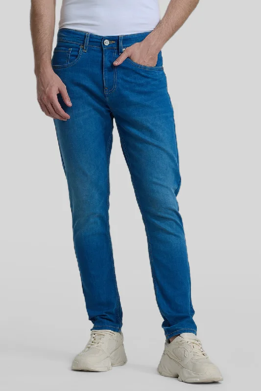 Acid Wash Jeans for Vintage -Blue Slim Fit Jeans