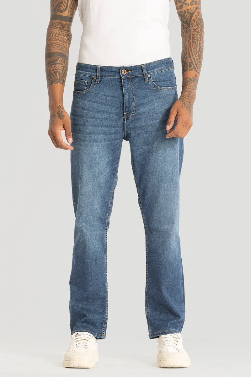 Travel Jeans for On-the-go -Denim Blue Comfort Fit Jeans