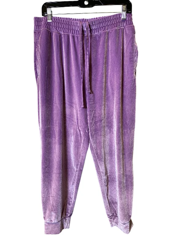 Stylish flare pants for retro party looks -Pants Joggers By Fabletics In Purple, Size: Xl